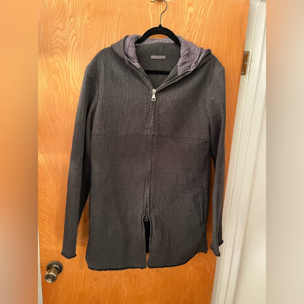 John Varvatos Dark Gray Hooded Jacket